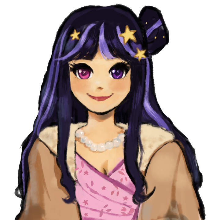 a headshot of nova eos. click this to go to our wishing star's WIP profile.